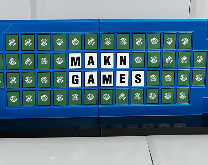 2024 Pat Sajak's Final Wheel of Fortune Puzzle Board Miniature Replica 16.5 in wide x 7 in high x 3 in deep www.makngames.com