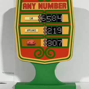 The Price is Right Early 1980s "any number" Pricing Game 8 inches high x 5 inches wide x 1 inches wide www.makngames.com
