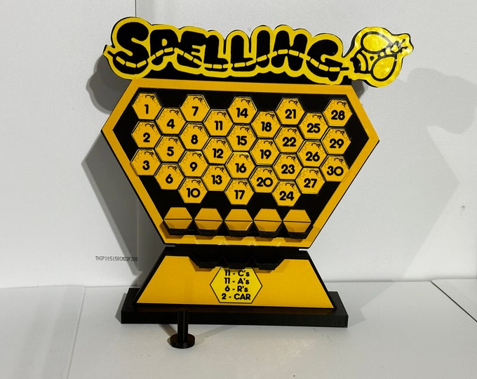 The Price is Right "Spelling Bee" Pricing Game - 7 inches long x 7 in high x 1.7 in wide - www.facebook.com/AandM3DPrints/ www.makngames.com