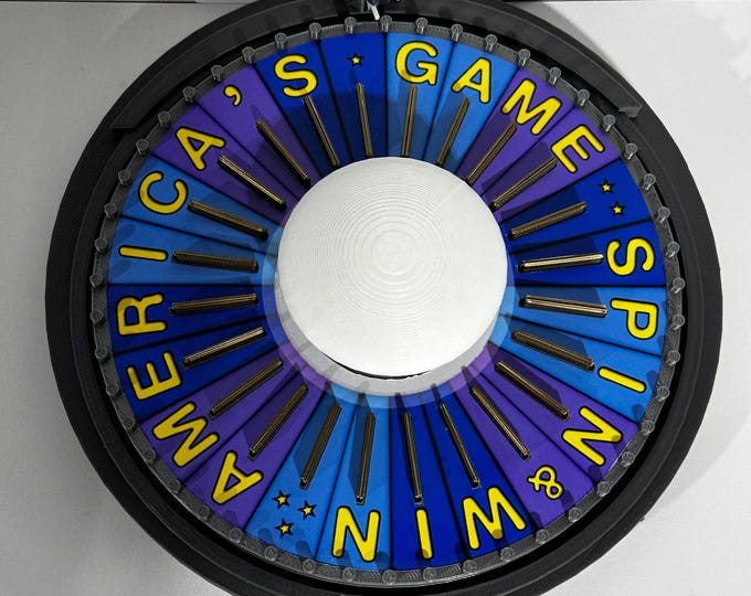 Wheel of Fortune BONUS ROUND Wheel Spinner Round Base - Wheel is 6.73 inches across - www.facebook.com/AandM3DPrints/ www.makngames.com
