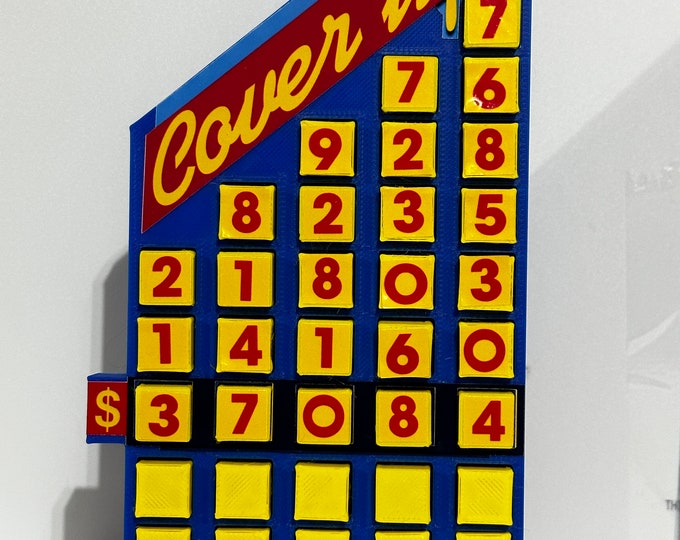 The Price is Right "Cover Up" Pricing Game - 4 inches long x 7 inches high x 1.5 in wide - www.facebook.com/AandM3DPrints/ www.makngames.com