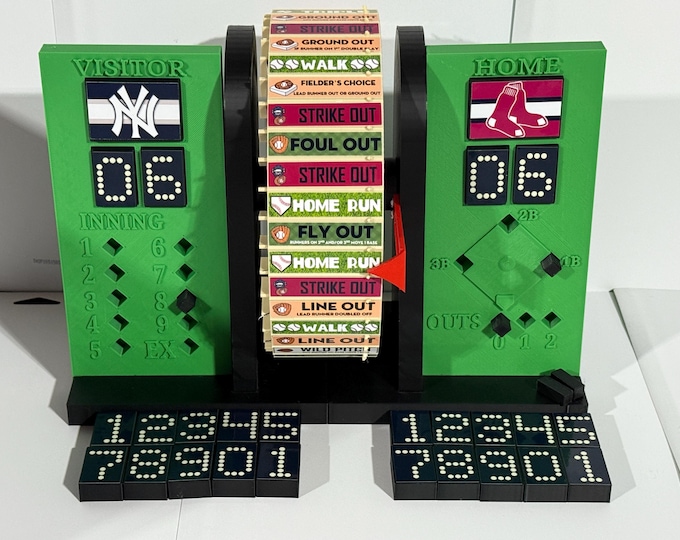 Baseball Spinner Game Wheel MLB - 9 in tall x 12 in wide x 8 in deep www.makngames.com - https://www.facebook.com/AandM3DPrints/