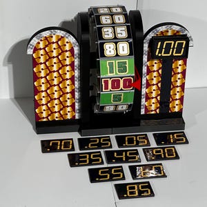 Price is Right Wheel 1978 and 1989 Version W/Scoreboard- 7 in tall x 9 in wide x 6 in deep *Now with 3D numbers - as seen on last picture