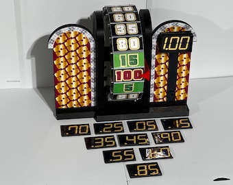 Price is Right Wheel 1978 and 1989 Version W/Scoreboard- 7 in tall x 9 in wide x 6 in deep *Now with 3D numbers - as seen on last picture