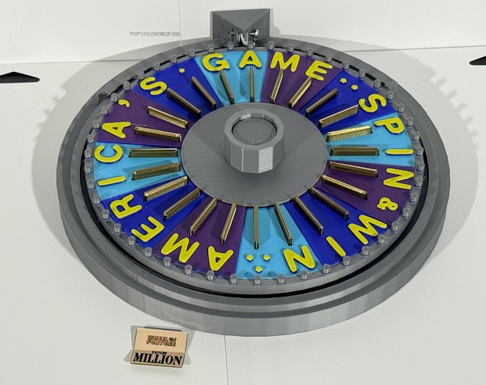 Wheel of Fortune 3D BONUS ROUND Wheel Spinner Round Base - Wheel is 6.73 inches across - www.facebook.com/AandM3DPrints/ www.makngames.com