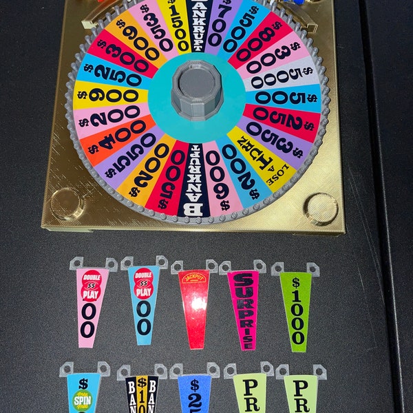 80s 90s Era Wheel of Fortune Board Game Wheel Spinner - www.facebook.com/AandM3DPrints/ www.makngames.com