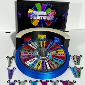 The Ultimate Wheel of Fortune 2024 Replica Set - wheel 6.73 inches - www.facebook.com/AandM3DPrints/ www.makngames.com