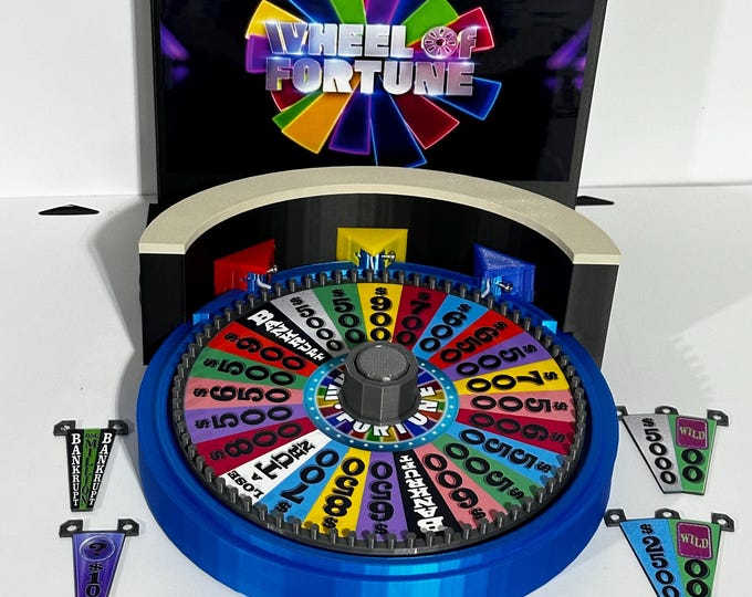 The Ultimate Wheel of Fortune 2024 Replica Set - wheel 6.73 inches - www.facebook.com/AandM3DPrints/ www.makngames.com