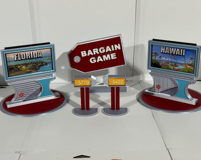 The Price is Right "Bargain Game" Pricing Game - As set up: 18 inches long x 6 in high x 8 in deep -  www.makngames.com