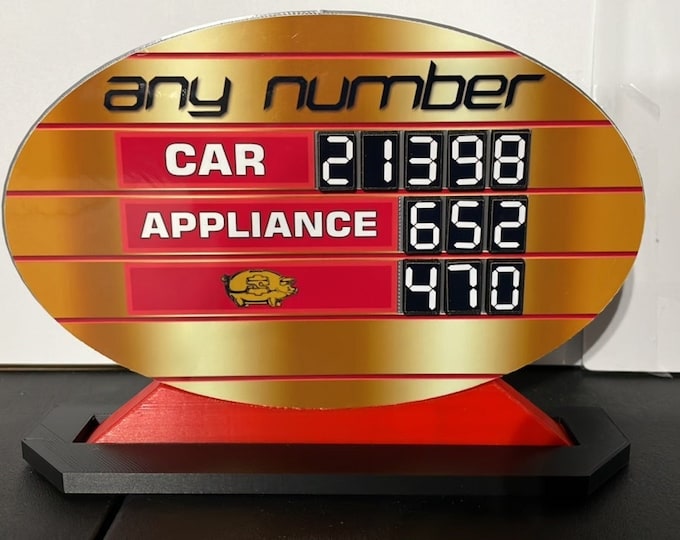 The Price is Right Retro "any number" Pricing Game 7.5 inches high x 7 inches wide x 1.5 inches wide www.makngames.com