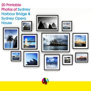 Sydney Harbour Bridge and Sydney Opera House wall art Set |Printable Gallery Wall Art SET | Colourful and moody prints DIGITAL