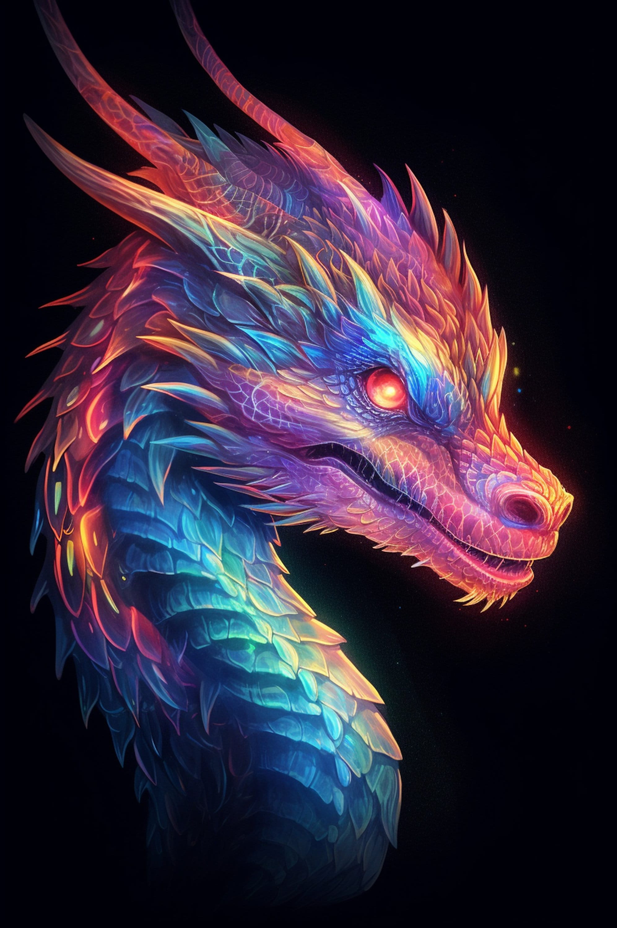 One Color Dragon Colorful Dragon - Etsy