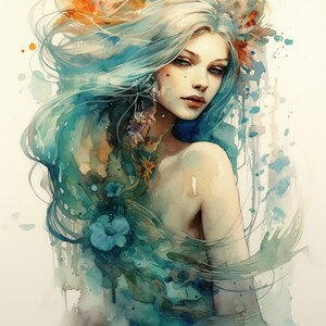 Water-Colored Mermaid F