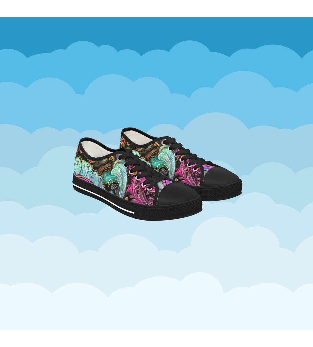 Womens Low Top Abstract Art Print Shoe Low Top Abstract Art Shoes ...