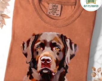 Comfort Colors Chocolate Lab Shirt: Oil Paint Look Dog Mom Tee