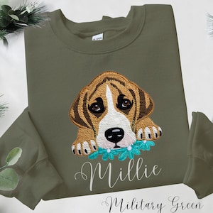 Great Dane Mom Custom Name Sweatshirt, Dog Mama Sweater, Great Dane Mama Gifts, Your Dog Name, Embroidery Look Shirt, Dog Mom Shirt