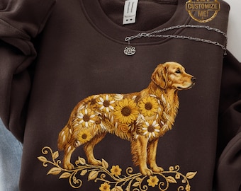 Sudadera con estampado de perro Retriever, suéter Golden Retriever con bordado.