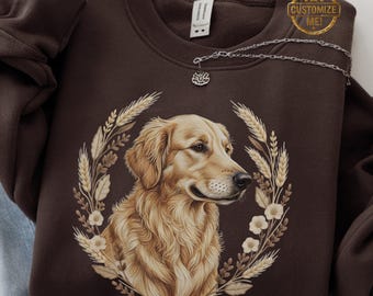 Sudadera con estampado de perro Retriever, suéter Golden Retriever con bordado.