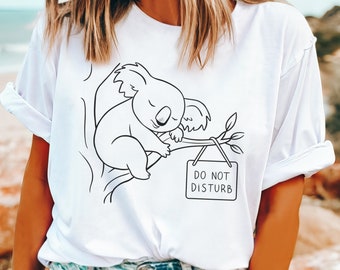 Funny Aussie Koala Shirt, Whimsical Sleeping Koala Tee, Funny Australia T-shirt,Koala Lover Gift, Australian Animal Lover Birthday Shirt