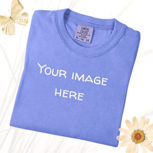 1717 Mockup, Flo Blue Comfort Colors Shirt Mockup, Comfort Colors Mock Up 1717 Tshirt Mockup, Lay Flat Comfort Colors Shirt Mockup