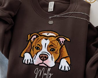 Sudadera Staffordshire Bull Terrier personalizada: Estampada y bordada, regalo para mamá.