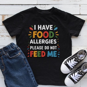 Camiseta de alergia alimentaria para niños con alergias Camiseta de no alimentar Camiseta de concientización sobre alergias para niños Camiseta de sensibilidad alimentaria