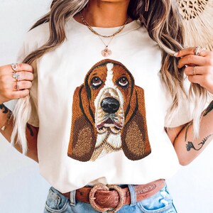 Comfort Colors Bloodhound Shirt, Embroidered Look Dog Shirt, Dog Mom Tshirt, Dog Lover Gift, Bloodhound Lover Tee