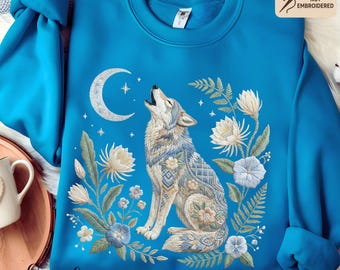 Wild Wolf Sweatshirt: Wild Wolf Wolf wild wildlebend Camping Wandern Abenteuer-Hemd,