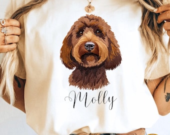 Individuell gestaltbares Comfort Colors Doodle-Hunde-Shirt, bedrucktes und besticktes Doodle-Mama-T-Shirt
