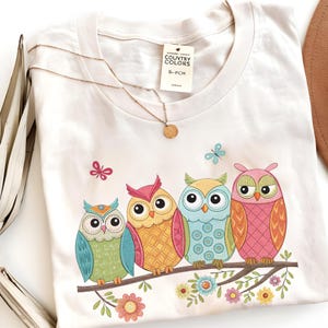 Comfort Colors Owl Heart Love T-Shirt, Cute Owls Gift, Bird Nerd Watching Birdwatching Watcher T Shirts, Birding Lover, Ornithologist