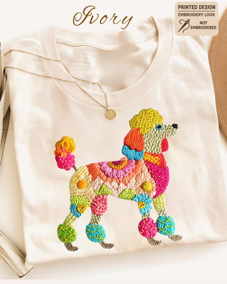 Maglietta con stampa a forma di barboncino Comfort Colors, maglietta con ricamo stampato, maglietta con mamma barboncino carina immagine 11