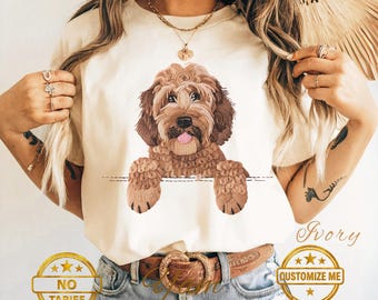 Comfort Colors Doodle Dog Shirt: Printed Embroidered-Look Tee for Doodle Moms