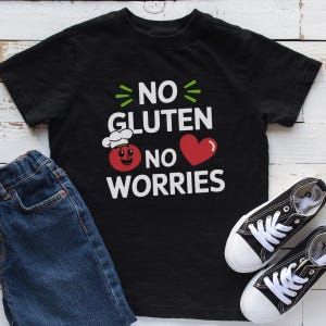 Funny Gluten Free Tee for Gluten Free Gift for Women - Funny Gluten Free Tshirt for Child - Celiac Disease Awareness - Kids Allergy Warrior