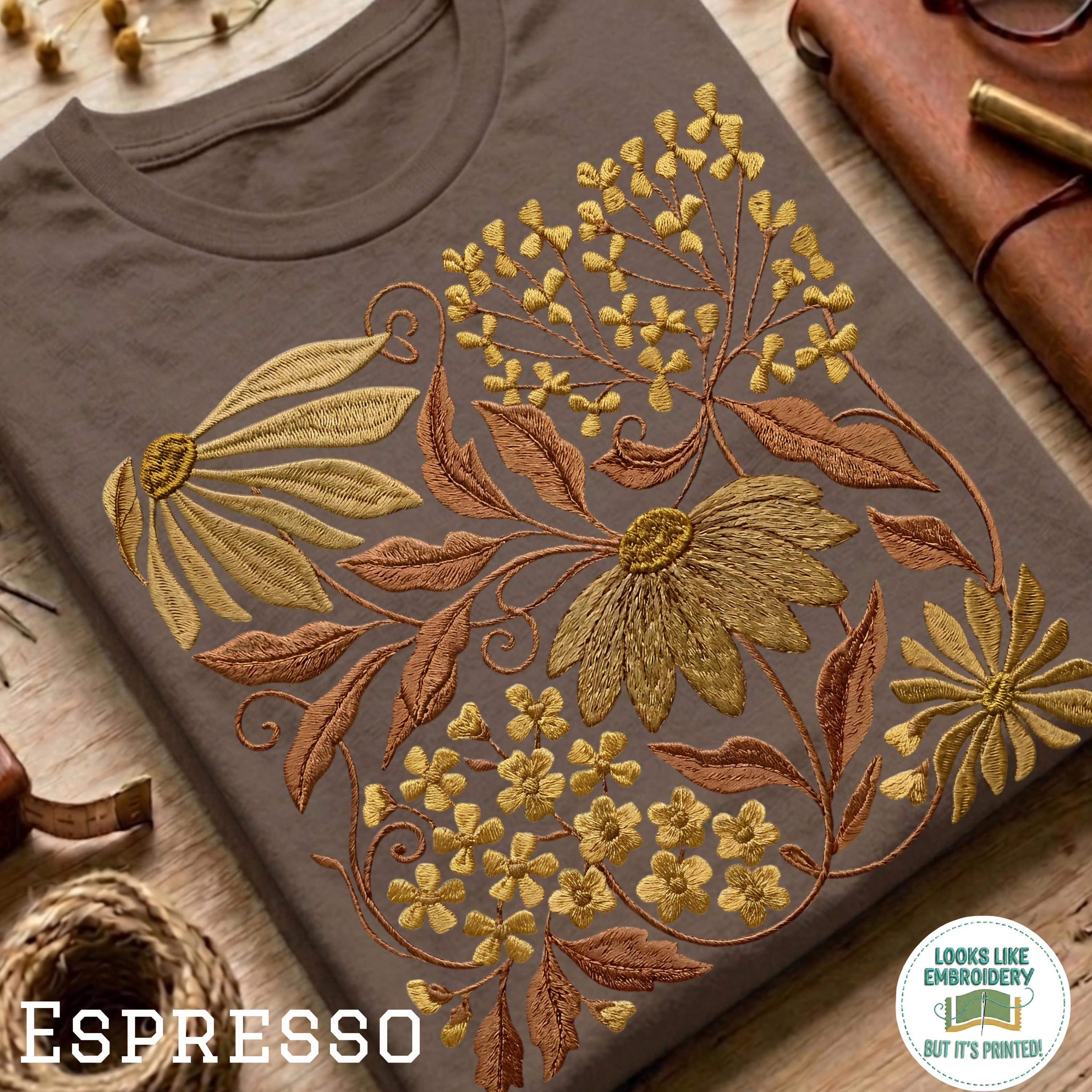 Small Flowers Embroidered T Shirt - Etsy