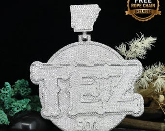 Maßgeschneiderte Iced Out Hip Hop Anhänger | Anhänger | 925er Silber | Personalisierter Namensanhänger