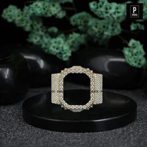 Iced Out diamantklockboett fyrkantig infattning | Lyxig hiphop-anpassad klockboett | Helt asfalterad bling-klocka