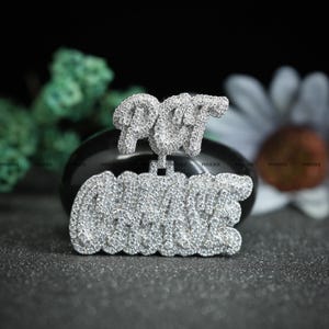 Pingente de letra personalizado de moissanita VVS | Pingente de nome personalizado | Joias de hip-hop de prata esterlina 925 | Passa no teste de diamante