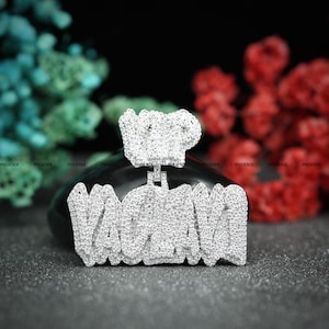 Custom Iced Out VVS Moissanite Pendant: Personalized Sterling Silver Hip Hop Jewelry
