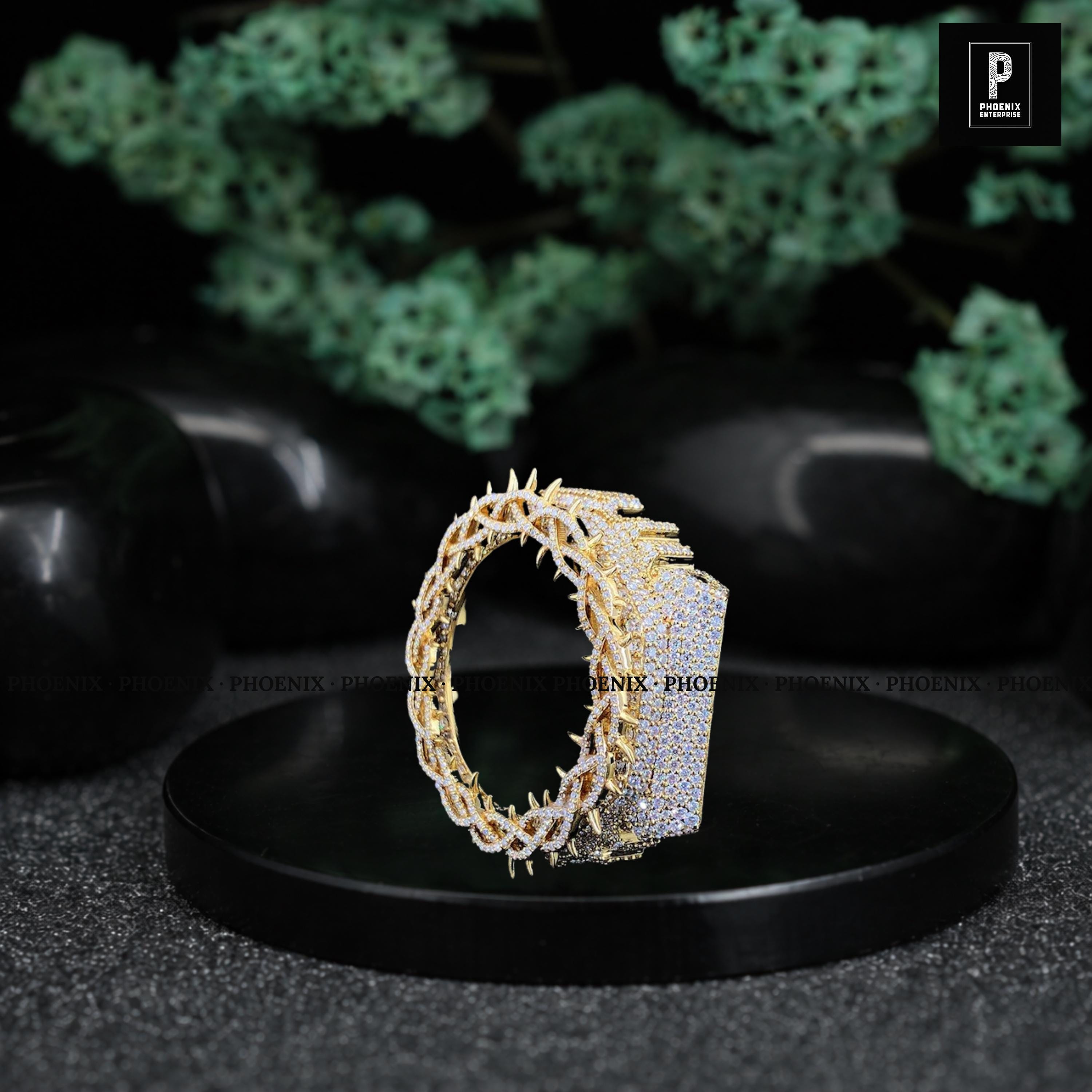 Spike Crown G Shock Watch Case | Iced Out Moissanite Bust Down