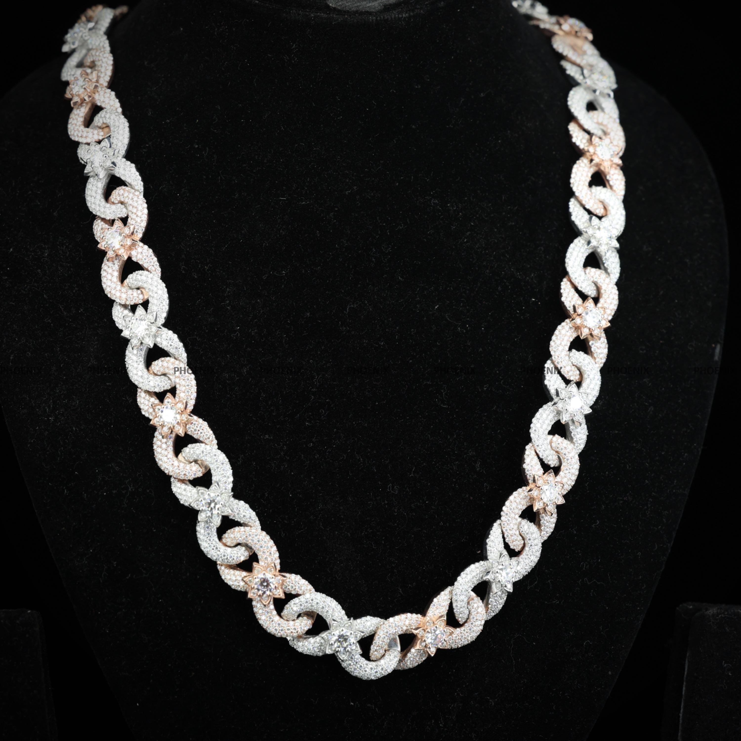Two Tone Moissanite Cuban Link Chain | Iced Out 925 Sterling