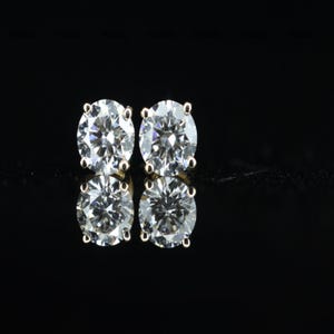 Round Cut Moissanite Stud Earrings | 4-Prong Solitaire with Screwback | Unisex Diamond Jewelry Gift | Custom Order | phoenix Enterprisein