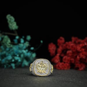 Herren Iced Out Moissanit Diamant Ring | Hip Hop Statement Schmuck | Kundenspezifische VVS Ring | 925er Silber | Halloween Geschenk für Ihn