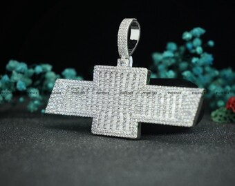 Iced Out Baguette Cross Pendant for Men | Hip Hop Horizontal