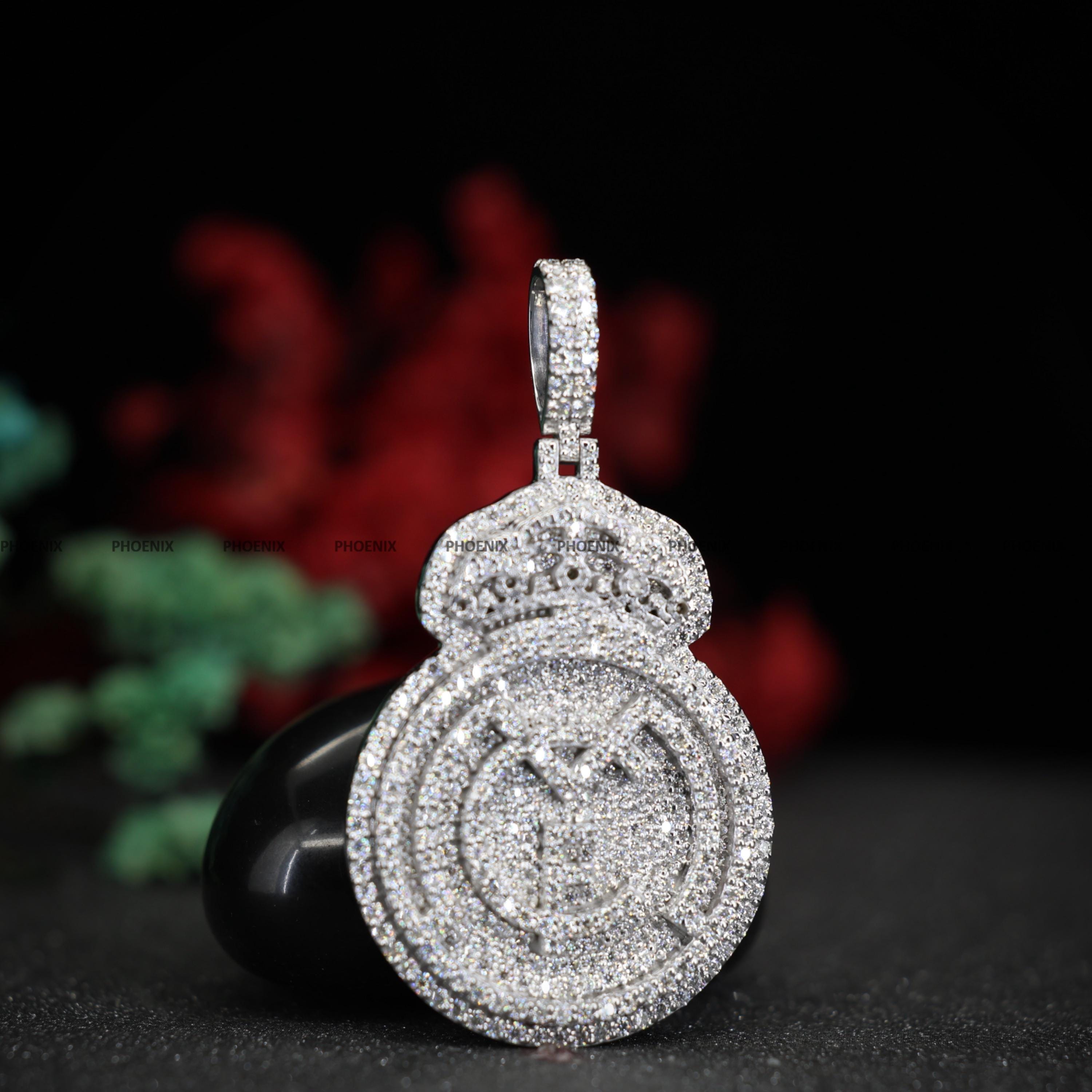 Iced Out Moissanite Dog Tag Pendant 925 Sterling Silver | Custom