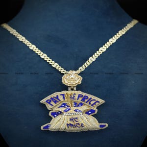 Colgante de moissanita helada estilo hip hop: joya de plata de ley personalizada
