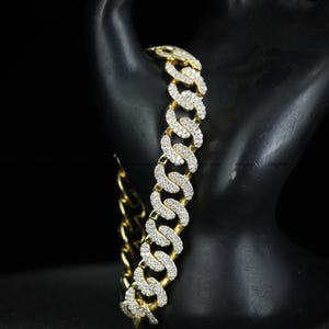 Iced-Out Moissanite Cuban Link Bracelet: 925 Sterling Silver Hip Hop Jewelry