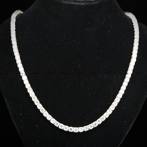 Cadena de tenis de moissanita VVS de 5 mm / Collar de diamantes con incrustaciones de hielo en plata de ley 925 / Joyería de hip-hop personalizada / Regalo para él o ella