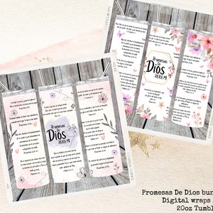 Promesas De Dios Versículos  20oz Digital Tumbler