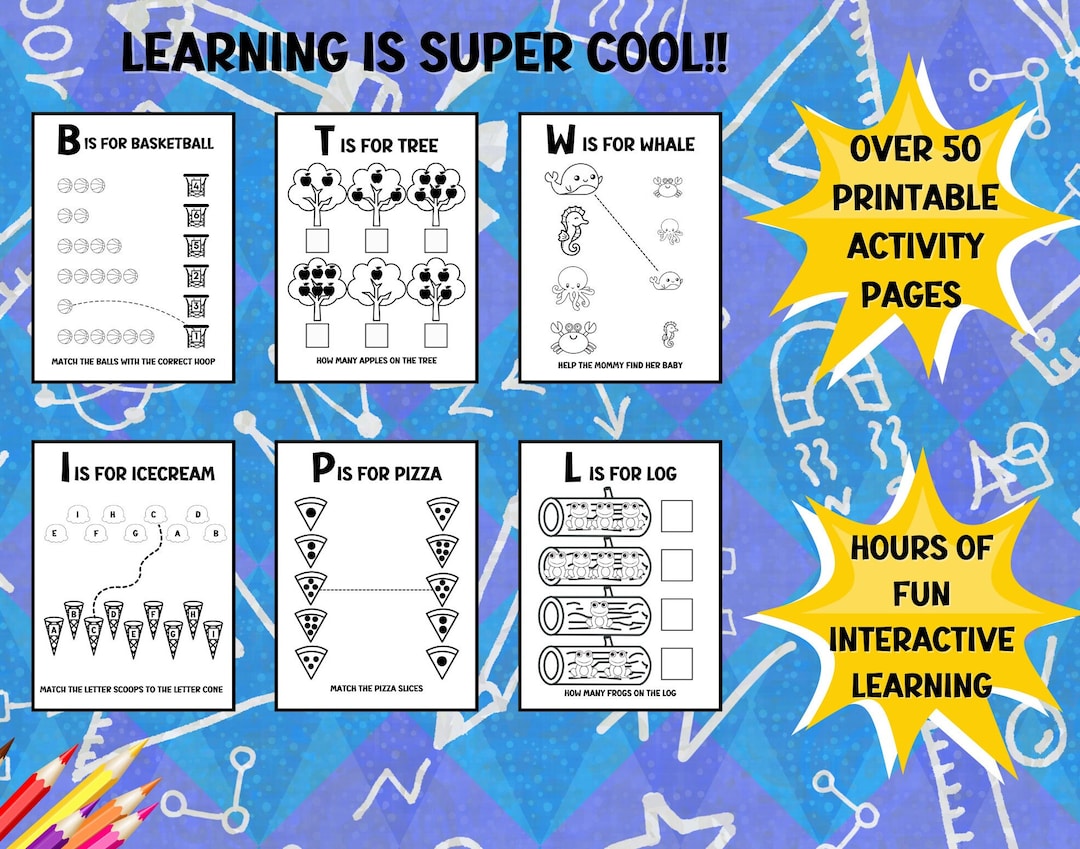 Printable Children's Activity Pages Etsy