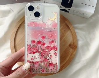 Bunny Flower iPhone 13 12 11 Pro Max Case iPhone 13 12 Mini Case iPhone XR Case iPhone XS Max Case iPhone 7 8 Plus iPhone SE Case